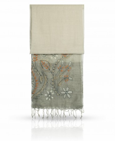 Палантин Женский ZW.EMB/GREY.BEIGE